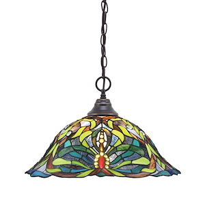 Any - 1 Light Chain Hung Pendant-11 Inches Tall and 19 Inches Wide - 356793