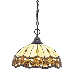 Any - 1 Light Chain Hung Pendant-12.5 Inches Tall and 16 Inches Wide - 356789