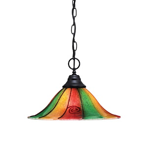 Any - 1 Light Chain Hung Pendant-9 Inches Tall and 14 Inches Wide - 398081