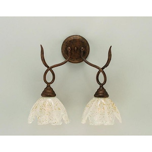 Leaf - 2 Light Wall Sconce-15 Inches Tall and 7.5 Inches Wide - 356756