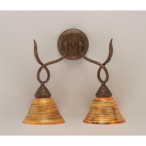 Leaf - 2 Light Wall Sconce-14.5 Inches Tall and 7.5 Inches Wide - 356757