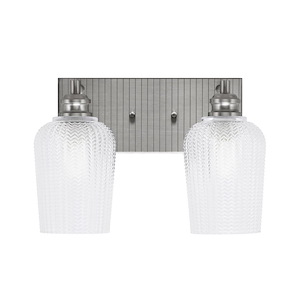 Edge - 2 Light Bath Bar-9.5 Inches Tall and 14 Inches Length - 1317303