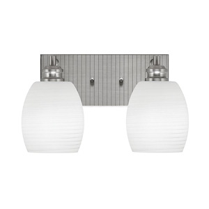 Edge - 2 Light Bath Bar-8 Inches Tall and 13.75 Inches Length - 1317328