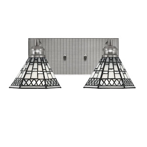 Edge - 2 Light Bath Bar-6.75 Inches Tall and 15.25 Inches Length - 1317300