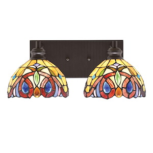 Edge - 2 Light Bath Bar-7.25 Inches Tall and 16 Inches Length - 1317322
