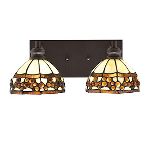 Edge - 2 Light Bath Bar-7 Inches Tall and 16.5 Inches Length - 1317359
