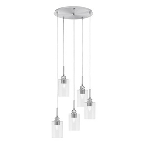 Edge - 5 Light Cluster Pendalier-11.75 Inches Tall and 19.75 Inches Wide - 731595