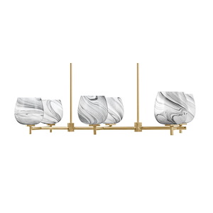 Franklin - 6 Light Island-8 Inch Tall and 38.25 Inch Length - 1373047