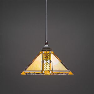 Any - 1 Light Stem Hung Stem Hung Pendant-12 Inches Tall and 14 Inches Wide - 696608
