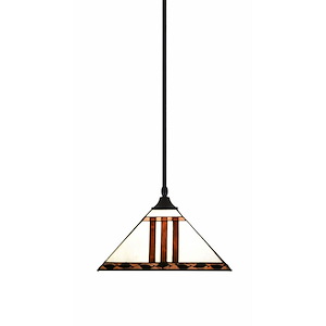 Any - 1 Light Stem Hung Stem Hung Pendant-9.5 Inches Tall and 14 Inches Wide - 696607