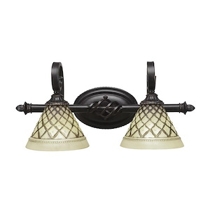 Elegante - 2 Light Bath Bar-9.5 Inches Tall and 9 Inches Wide - 1040433