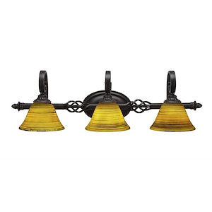 Elegante - 3 Light Bath Bar-8.75 Inches Tall and 10 Inches Wide - 1218613