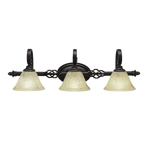 Elegante - 3 Light Bath Bar-8.75 Inches Tall and 9.5 Inches Wide - 1152711