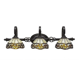 Elegante - 3 Light Bath Bar-8.5 Inches Tall and Inches Wide - 1040429
