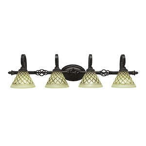 Elegante - 4 Light Bath Bar-9 Inches Tall and 10 Inches Wide - 697008