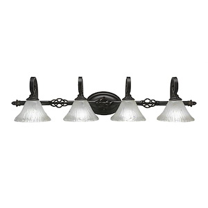 Elegante - 4 Light Bath Bar-9 Inches Tall and 9 Inches Wide - 1151351