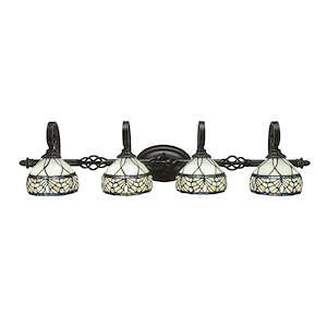 Elegante - 4 Light Bath Bar-9 Inches Tall and Inches Wide - 696993