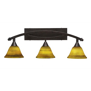 Bow - 3 Light Bath Bar-10.75 Inches Tall and 9.5 Inches Wide - 1149496