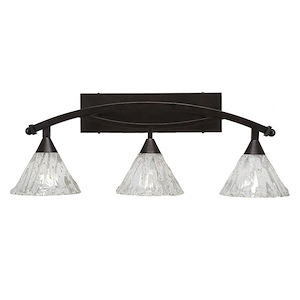 Bow - 3 Light Bath Bar-10.75 Inches Tall and 10 Inches Wide - 1218901
