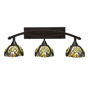 Bow - 3 Light Bath Bar-10.75 Inches Tall and Inches Wide - 697107