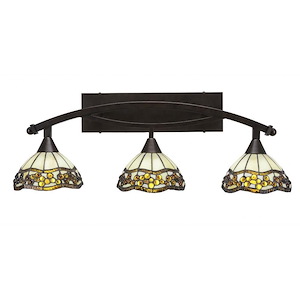 Bow - 3 Light Bath Bar-10.5 Inches Tall and Inches Wide - 697104