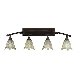 Bow - 4 Light Bath Bar-12.5 Inches Tall and Inches Wide - 697103