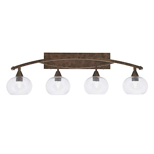 Bow - 4 Light Bath Bar-12.25 Inches Tall and 39.25 Inches Length - 1317871