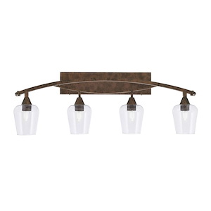 Bow - 4 Light Bath Bar-13.25 Inches Tall and 37.25 Inches Length - 1317876