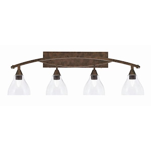 Bow - 4 Light Bath Bar-13 Inches Tall and 38.75 Inches Length - 1317874