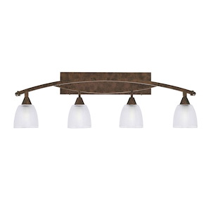 Bow - 4 Light Bath Bar-12 Inches Tall and 37.25 Inches Length - 1317870