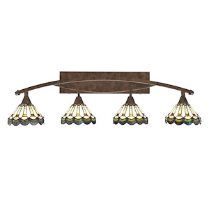 Bow - 4 Light Bath Bar-11.5 Inches Tall and 39.75 Inches Length - 1317868