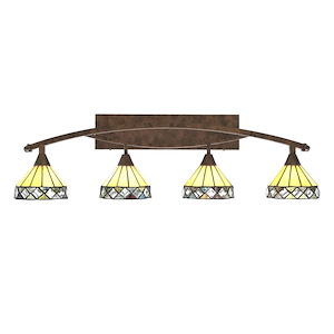 Bow - 4 Light Bath Bar-11.25 Inches Tall and 39.25 Inches Length - 1317892