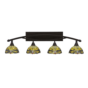 Bow - 4 Light Bath Bar-11.25 Inches Tall and Inches Wide - 697083