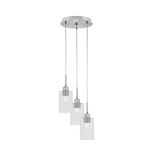 Array - 3 Light Cord Hung Cluster Pendalier-12.75 Inche Tall and 9.75 Inches Wide - 1335173
