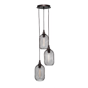 Plexus - 3 Light Cluster Pendalier-13.75 Inches Tall and 12.25 Inches Wide - 697347