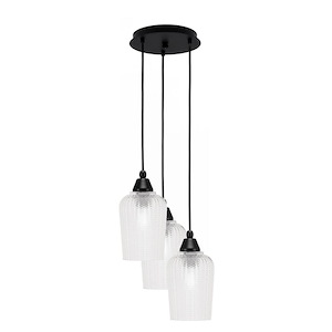 Array - 3 Light Cord Hung Cluster Pendalier-11.25 Inche Tall and 10.75 Inches Wide - 1335119