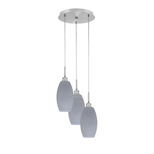 Array - 3 Light Cord Hung Cluster Pendalier-16 Inche Tall and 11.5 Inches Wide - 1335066