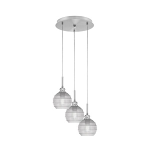 Array - 3 Light Cord Hung Cluster Pendalier-11.75 Inche Tall and 11.5 Inches Wide - 1335168