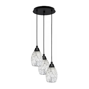 Array - 3 Light Cord Hung Cluster Pendalier-10 Inche Tall and 11.5 Inches Wide - 1335087