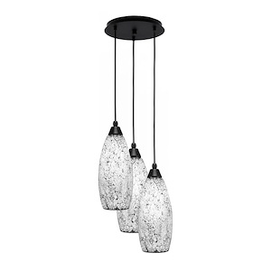 Array - 3 Light Cord Hung Cluster Pendalier-15 Inche Tall and 12.25 Inches Wide - 1335189