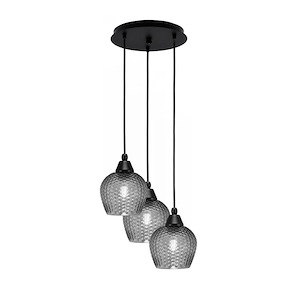 Array - 3 Light Cord Hung Cluster Pendalier-9 Inche Tall and 12.5 Inches Wide - 1335244