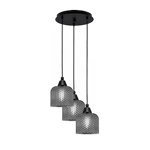 Array - 3 Light Cord Hung Cluster Pendalier-9 Inche Tall and 12.5 Inches Wide - 1335089