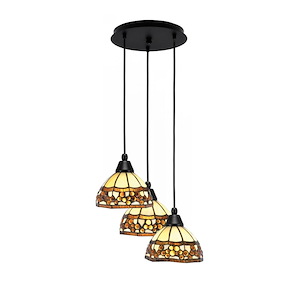 Array - 3 Light Cord Hung Cluster Pendalier-8.5 Inche Tall and 14.5 Inches Wide - 1335147