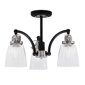 Easton - 3 Light Semi-Flush Mount-6.5 Inches Tall and 16 Inches Wide - 1299770