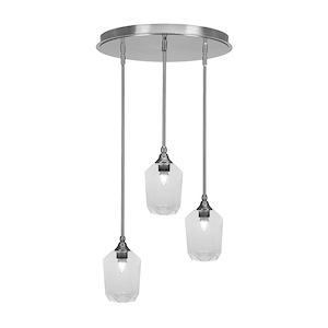 Empire - 3 Light Cluster Pendalier-10 Inches Tall and 18 Inches Wide - 1218648