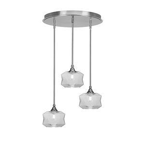 Empire - 3 Light Cluster Pendalier-10 Inches Tall and 18 Inches Wide - 1218964