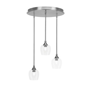 Empire - 3 Light Cluster Pendalier-10 Inches Tall and 18 Inches Wide - 1218856