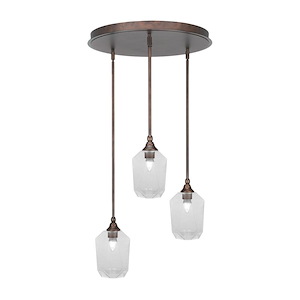Empire - 3 Light Cluster Pendalier-10 Inches Tall and 18 Inches Wide - 1218766