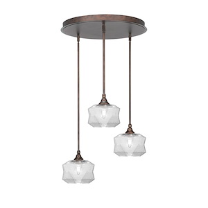 Empire - 3 Light Cluster Pendalier-10 Inches Tall and 18 Inches Wide - 1218525