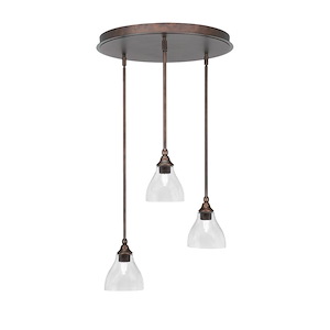 Empire - 3 Light Cluster Pendalier-10 Inches Tall and 18 Inches Wide - 1218653